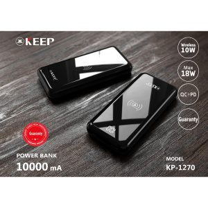 شارژر همراه کیپ مدل KP-1270 ظرفیت ۱۰۰۰۰ میلی آمپر ساعت(جعبه باز)