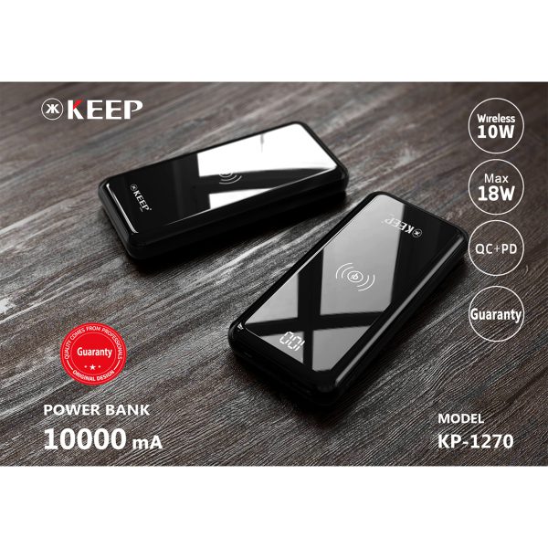 شارژر همراه کیپ مدل KP-1270 ظرفیت 10000 میلی آمپر ساعت