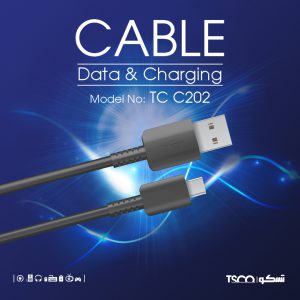 کابل تبدیل USB به USB-C تسکو مدل TCC 202 طول ۱ متر